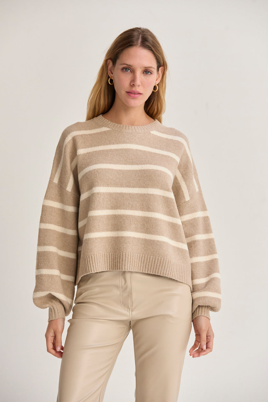 Jenny Balloon Sleeve Stripe Sweater