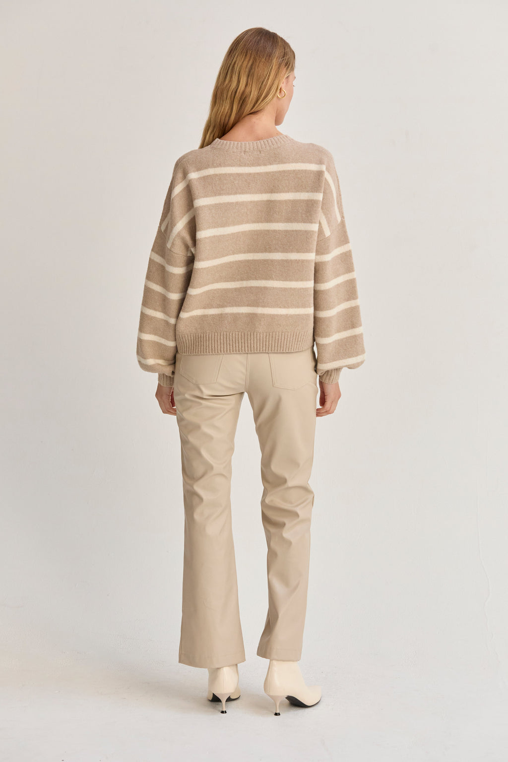 Jenny Balloon Sleeve Stripe Sweater