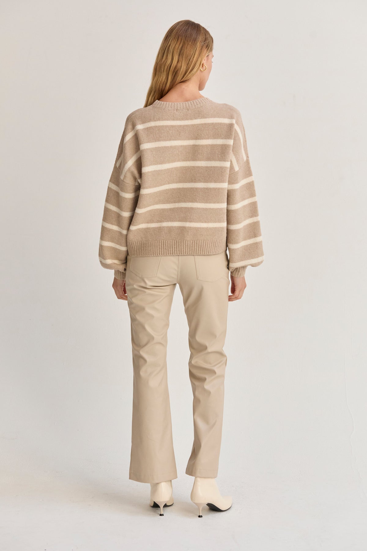 Jenny Balloon Sleeve Stripe Sweater