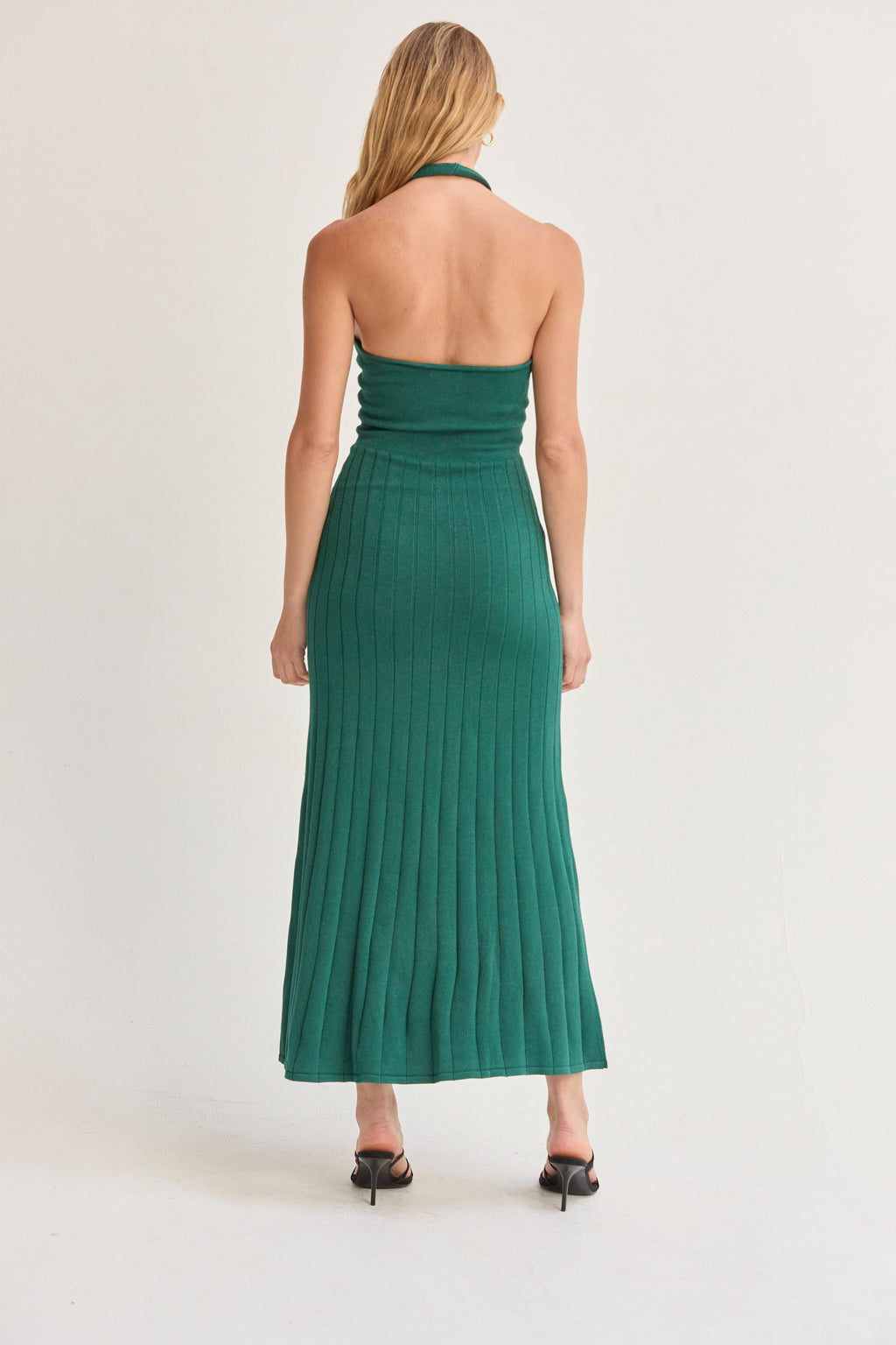 Robin Halter Lurex Knit Midi Dress