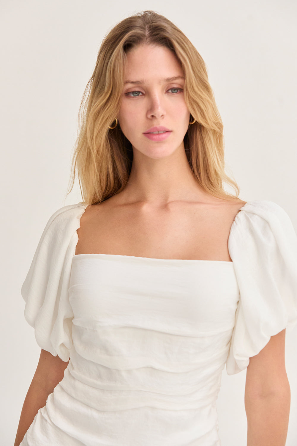 Camila Puff Sleeves Ruched Mini Dress