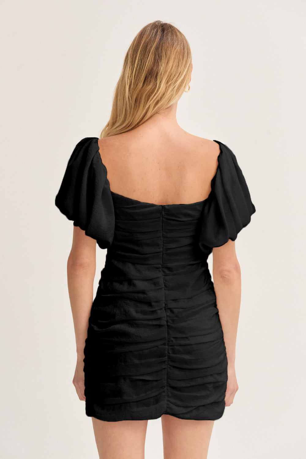 Camila Puff Sleeves Ruched Mini Dress