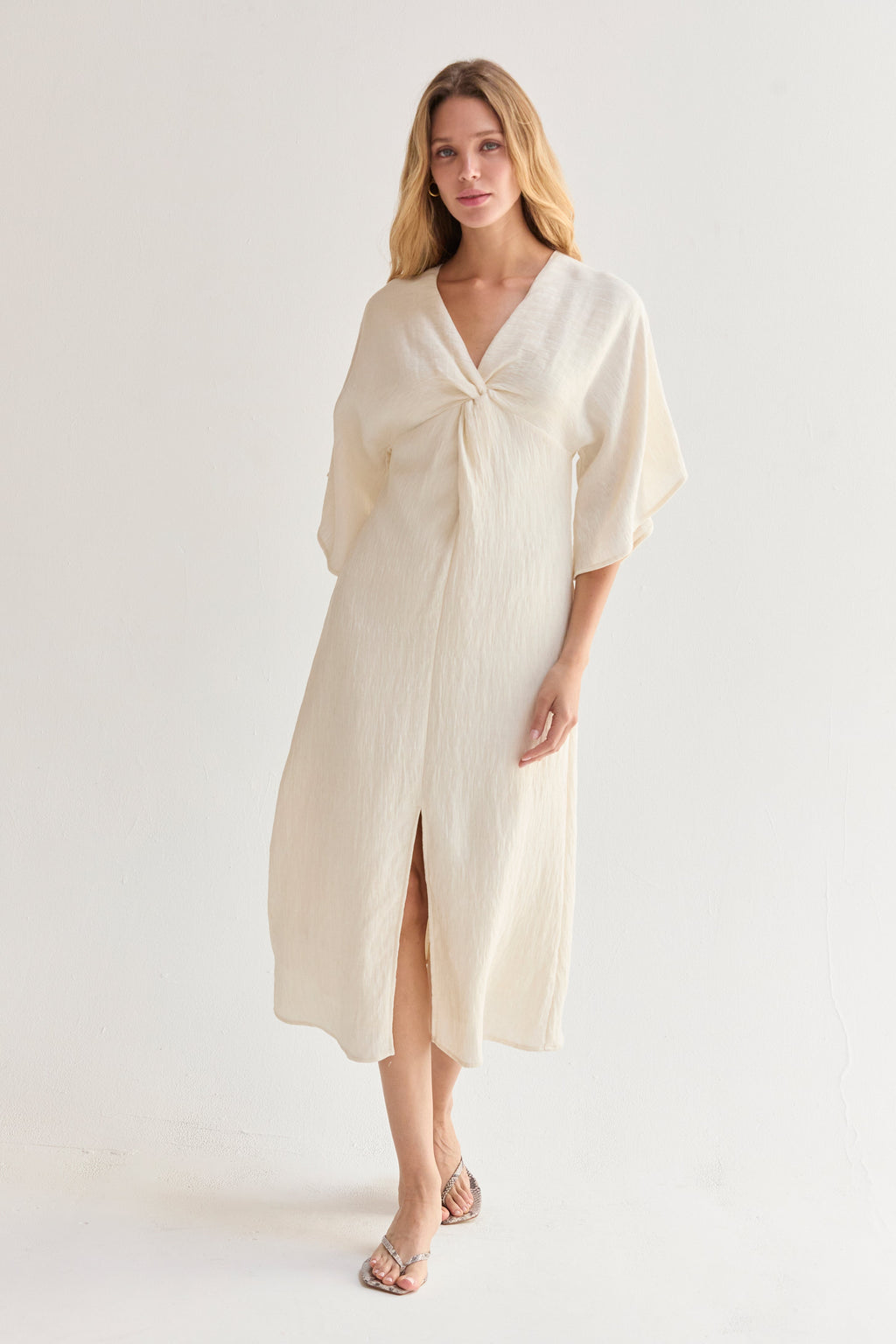 Adelia Front Twist Midi Dress