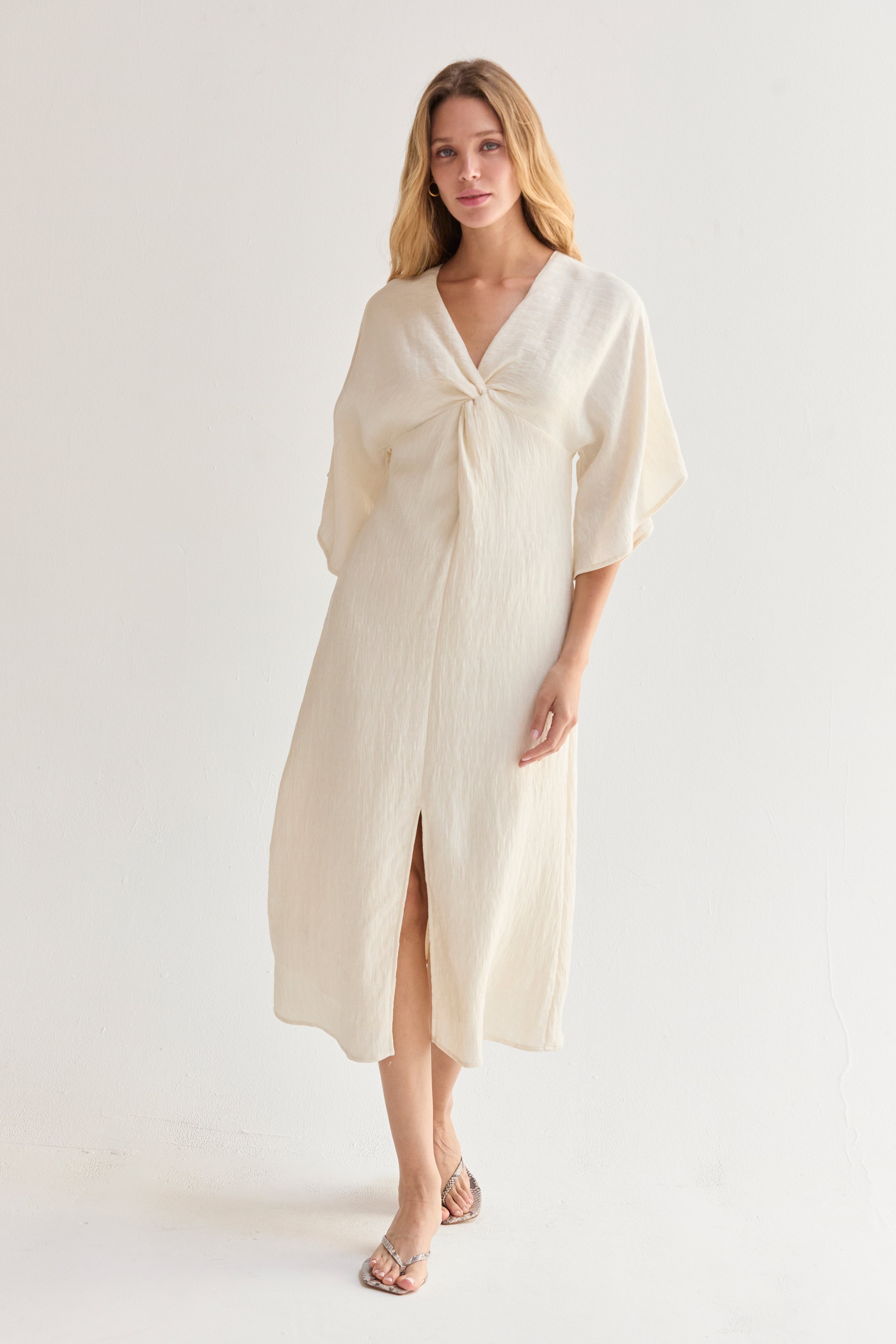 Adelia Front Twist Midi Dress