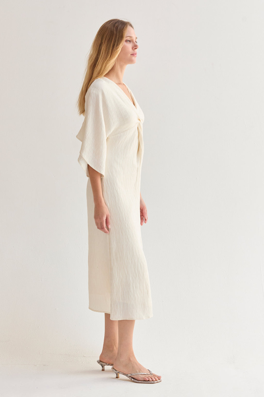 Adelia Front Twist Midi Dress