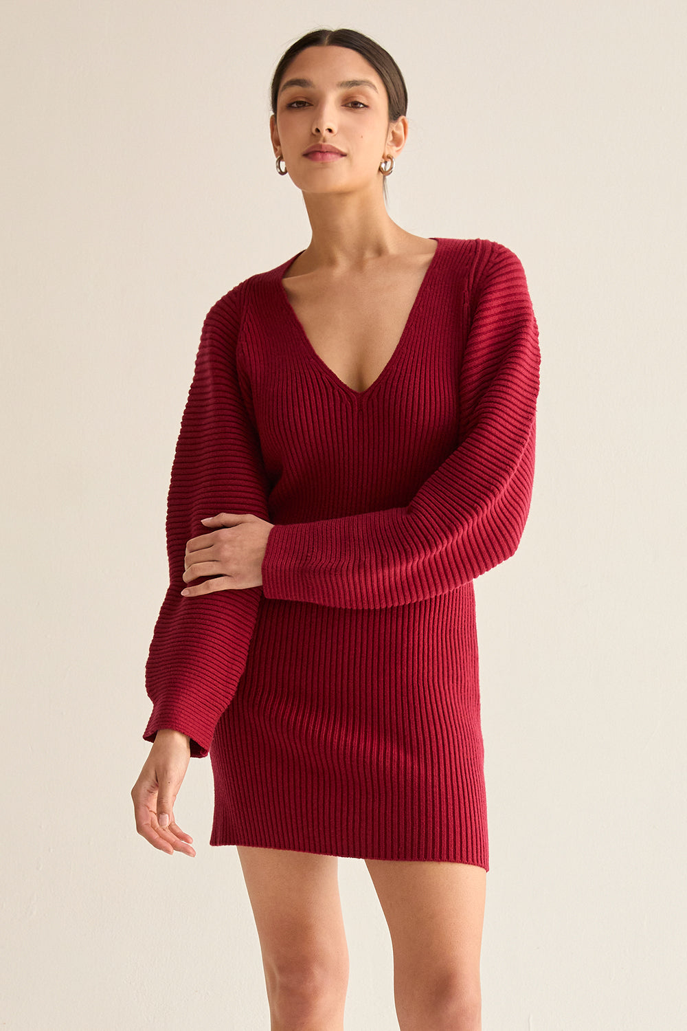Alondra Hourglass Mini Sweater Dress