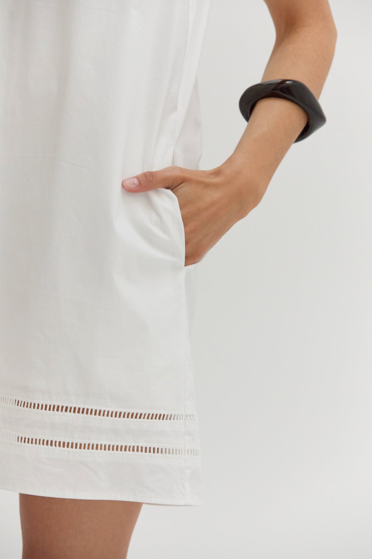 Reese Lattice Trim Poplin Mini Dress