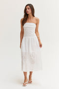 Emma Cotton Eyelet Tube Midi Dress