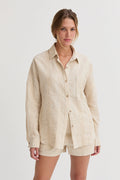 Lara Stripe Textured Linen Shirt