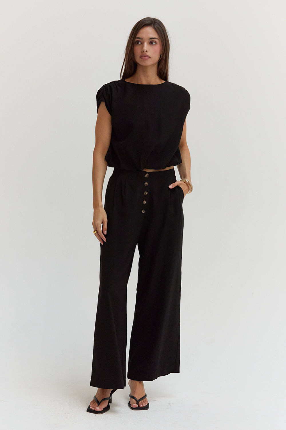 Samara High Waisted Wide Leg Culotte Pants