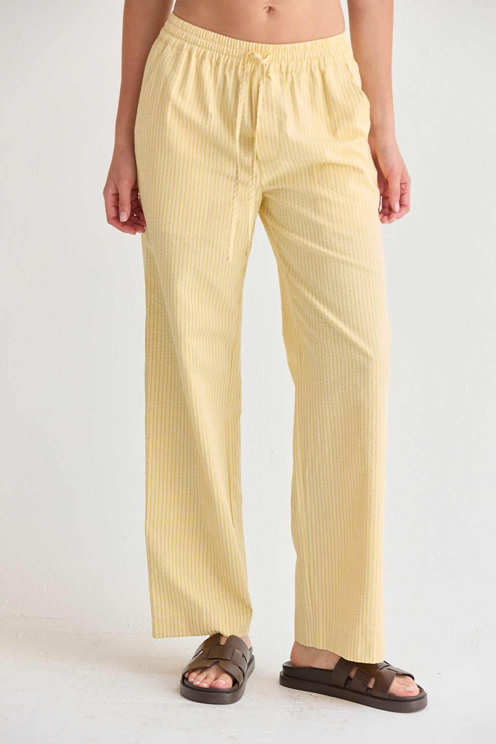 Deni Textured Striped Drawstring Pants