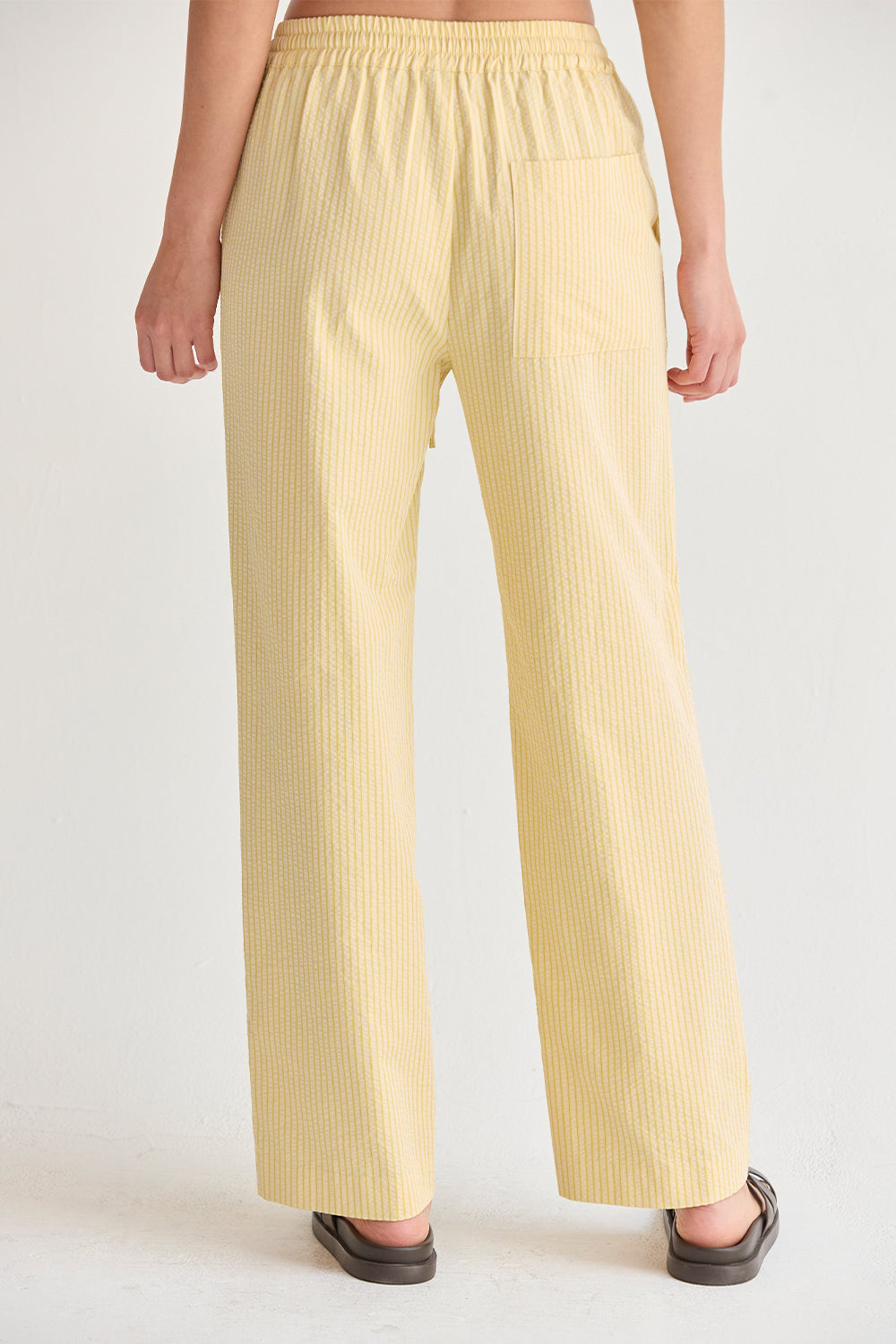 Deni Textured Striped Drawstring Pants