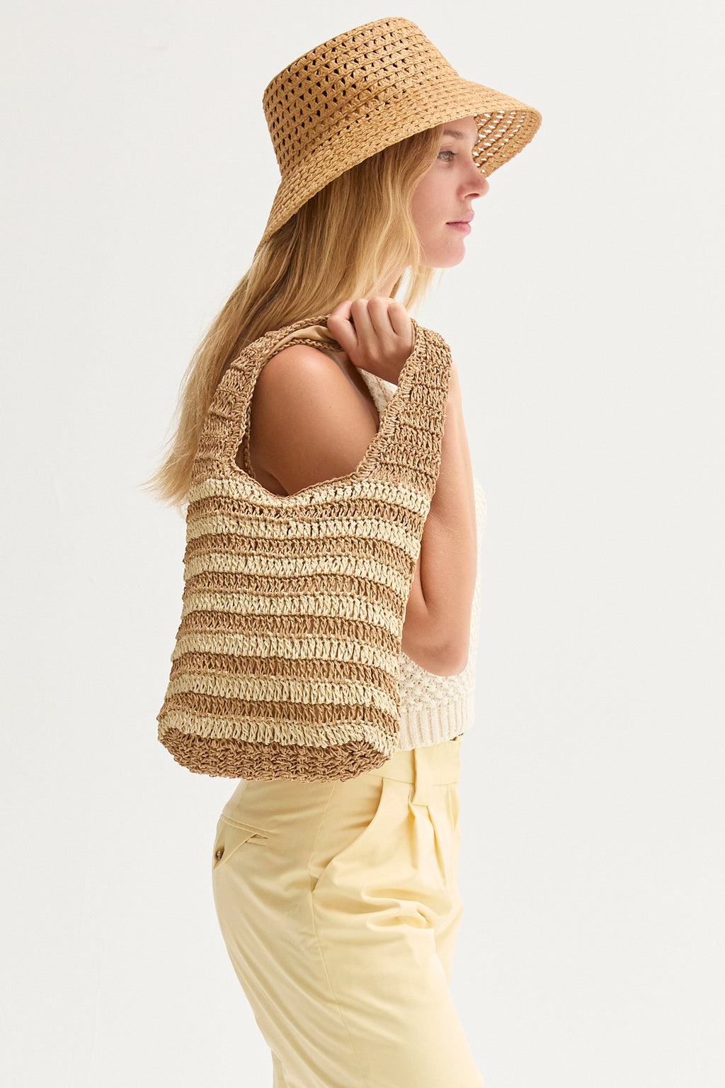Erin Striped Weave Bag