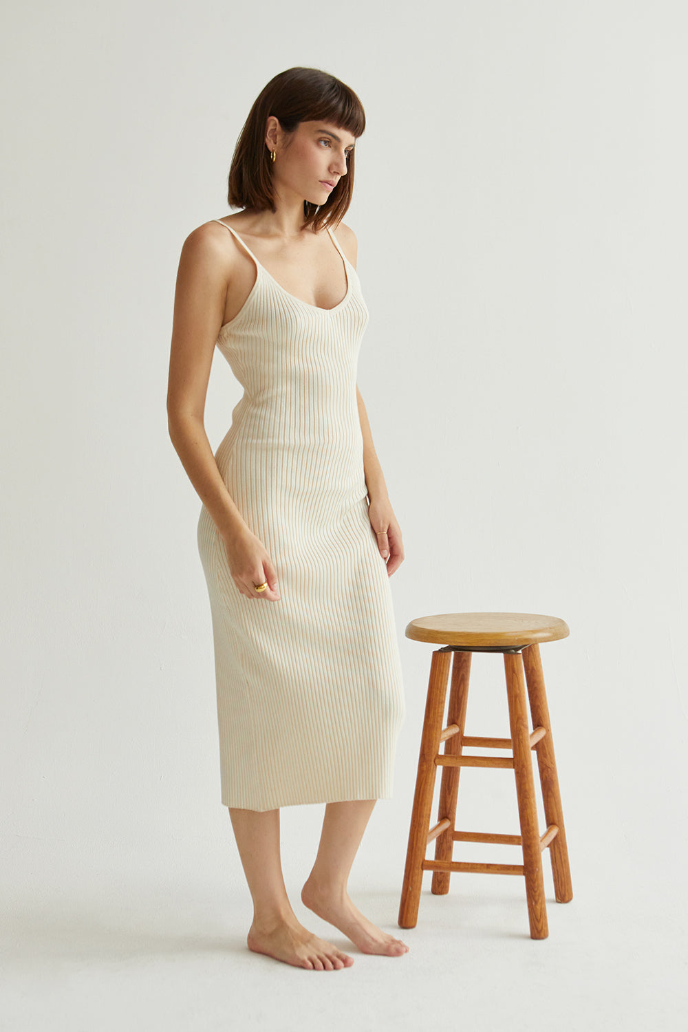 Avery V-Neckline Midi Dress