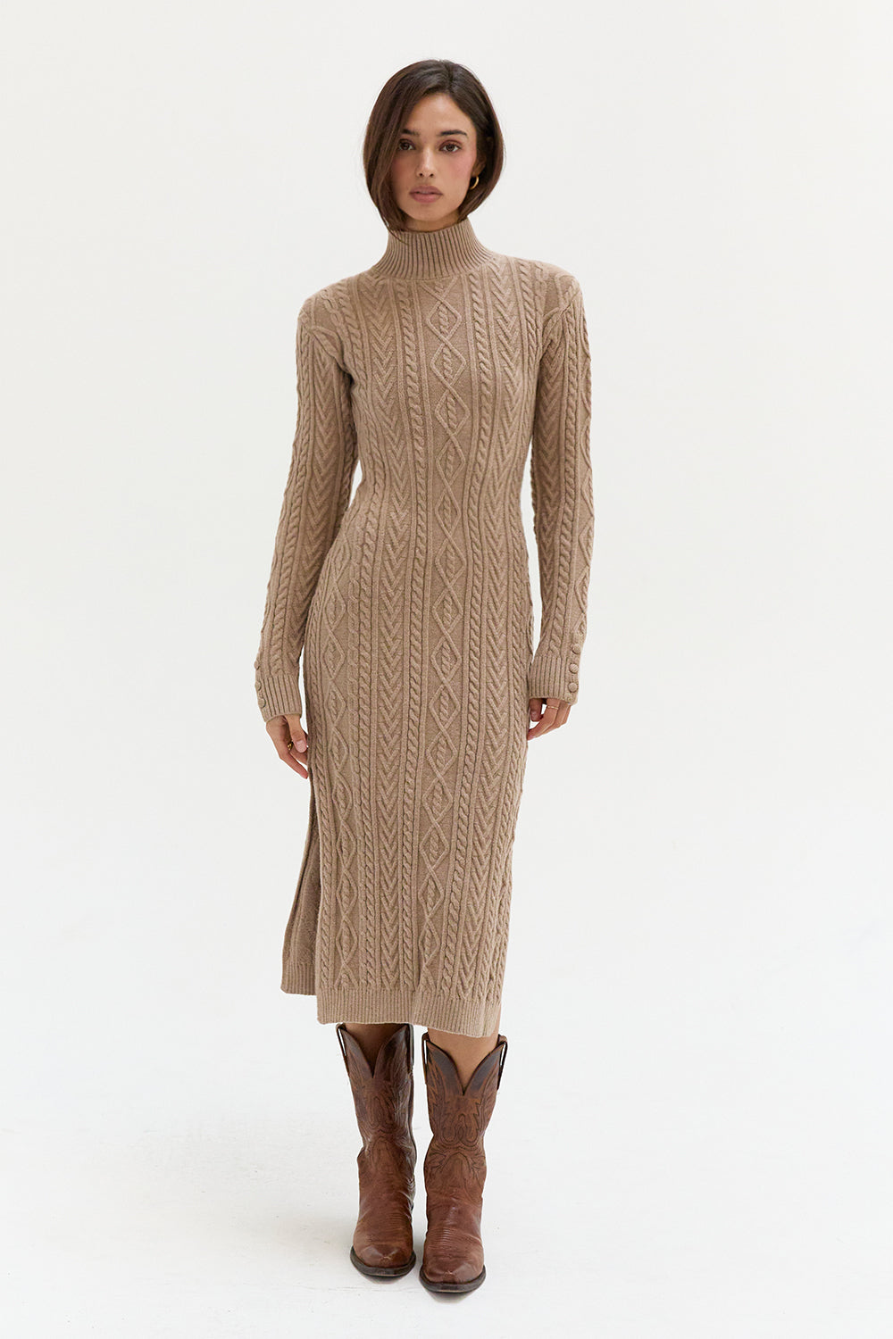 Scarlett Cable Knit Midi Dress