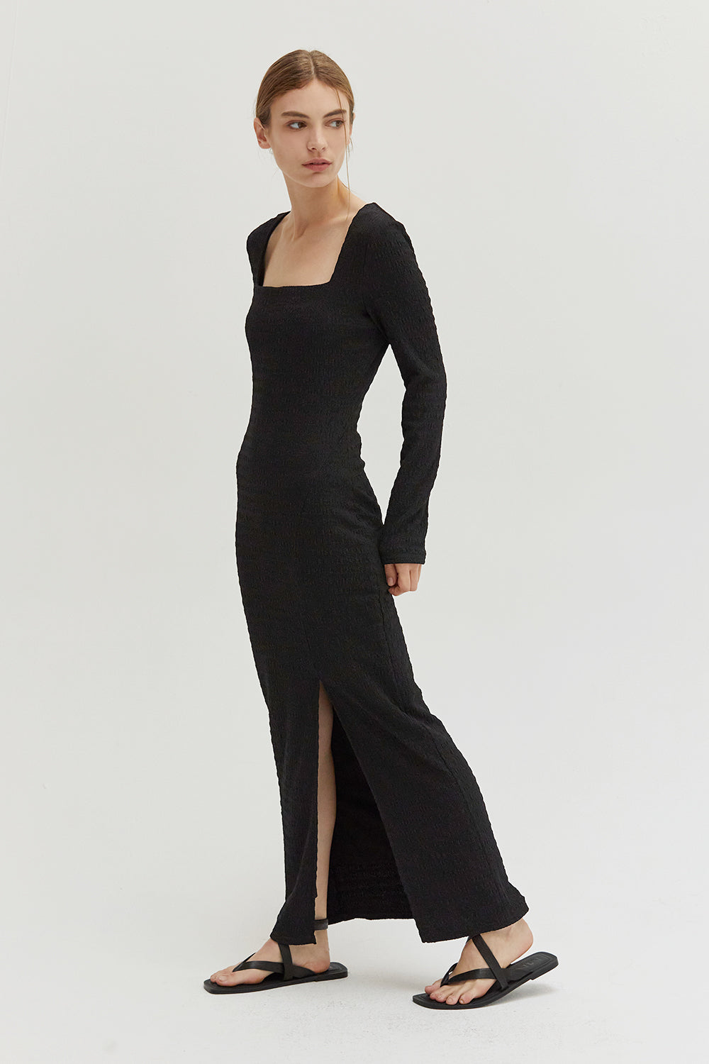 Irene Square Neck Bodycon Knit Maxi Dress