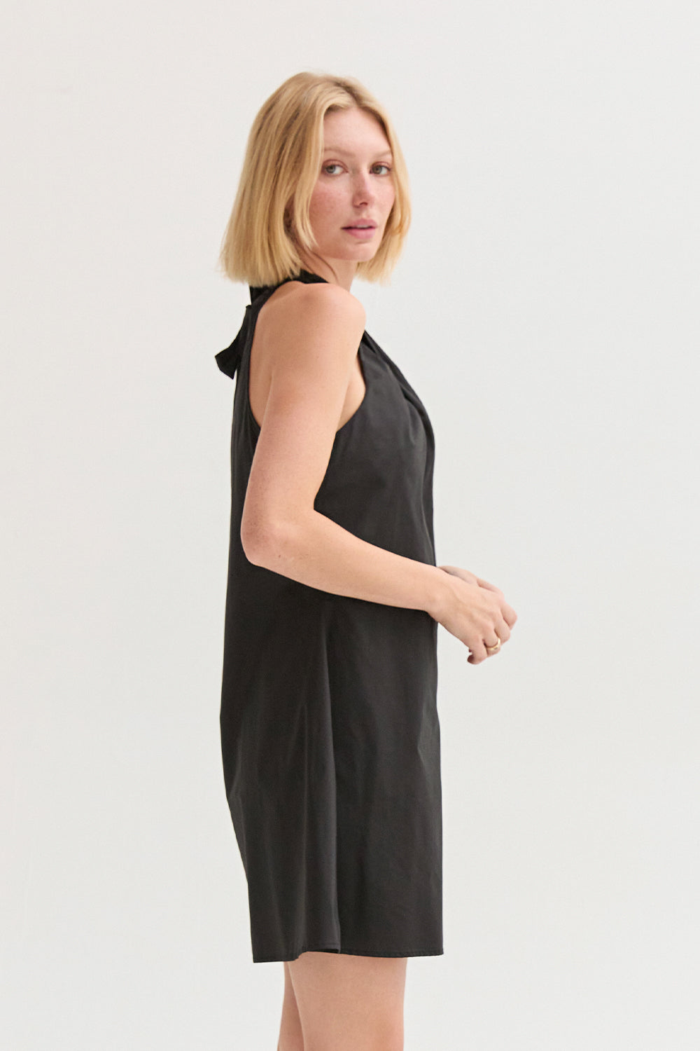 Chloe Halter Poplin Mini Dress