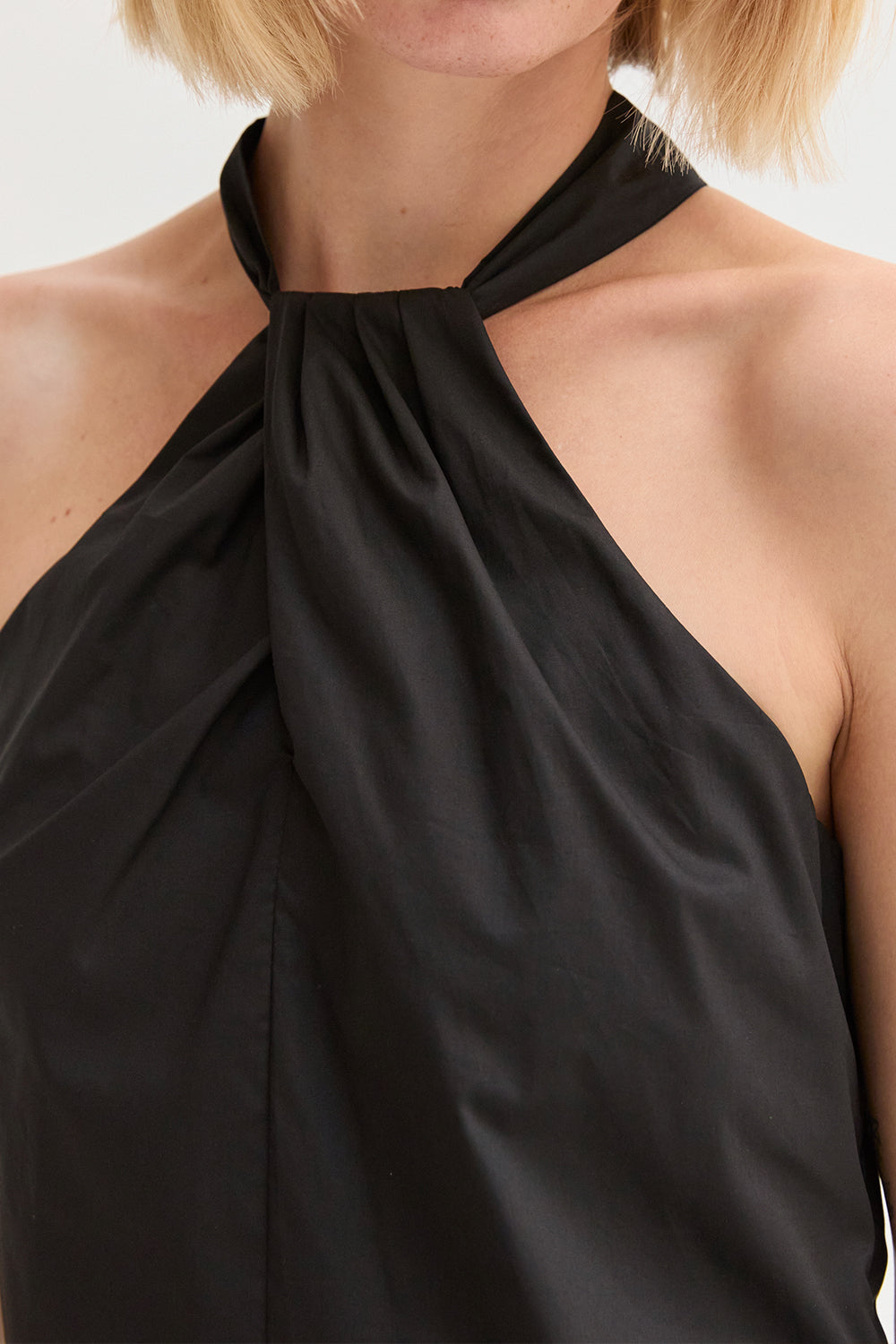 Chloe Halter Poplin Mini Dress