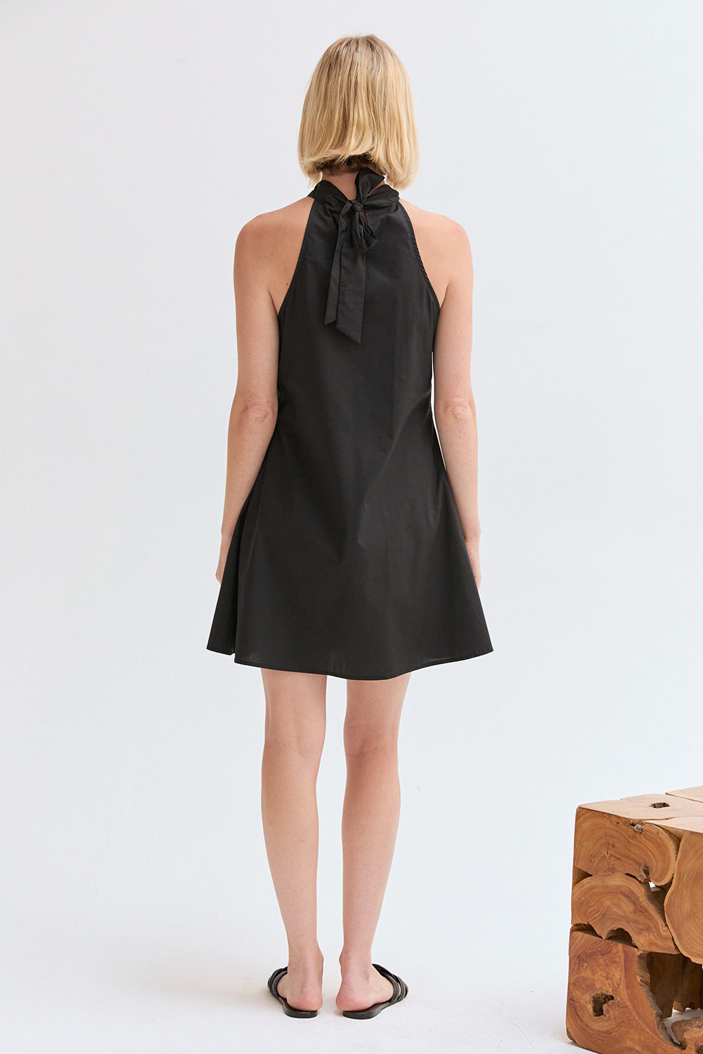 Chloe Halter Poplin Mini Dress