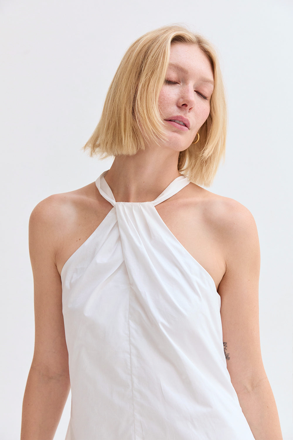 Chloe Halter Poplin Mini Dress