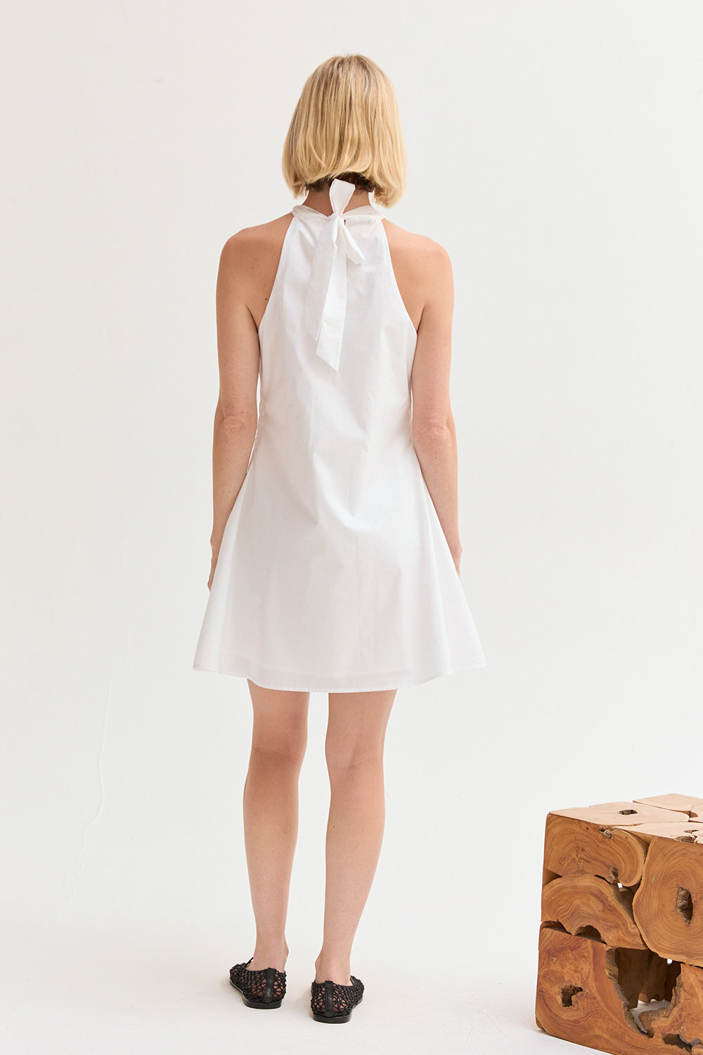 Chloe Halter Poplin Mini Dress