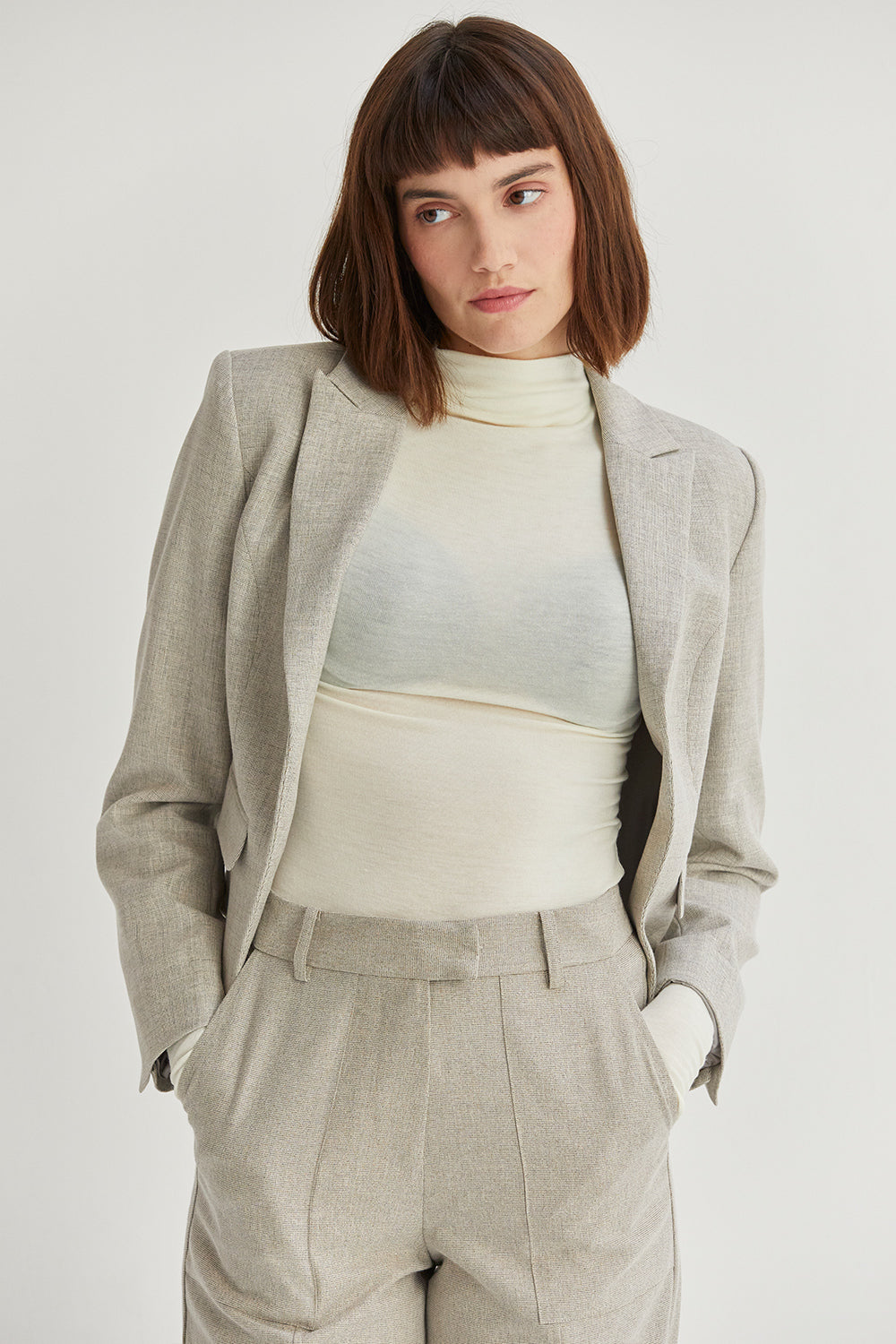 Jayla Notched Lapel Open Front Blazer