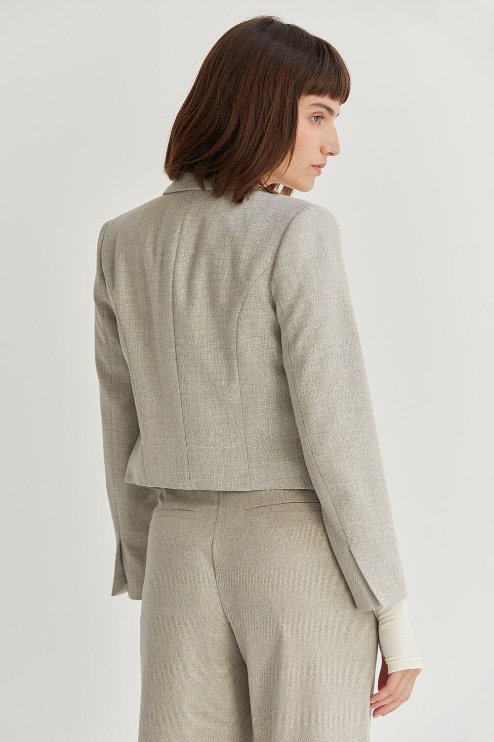 Jayla Notched Lapel Open Front Blazer