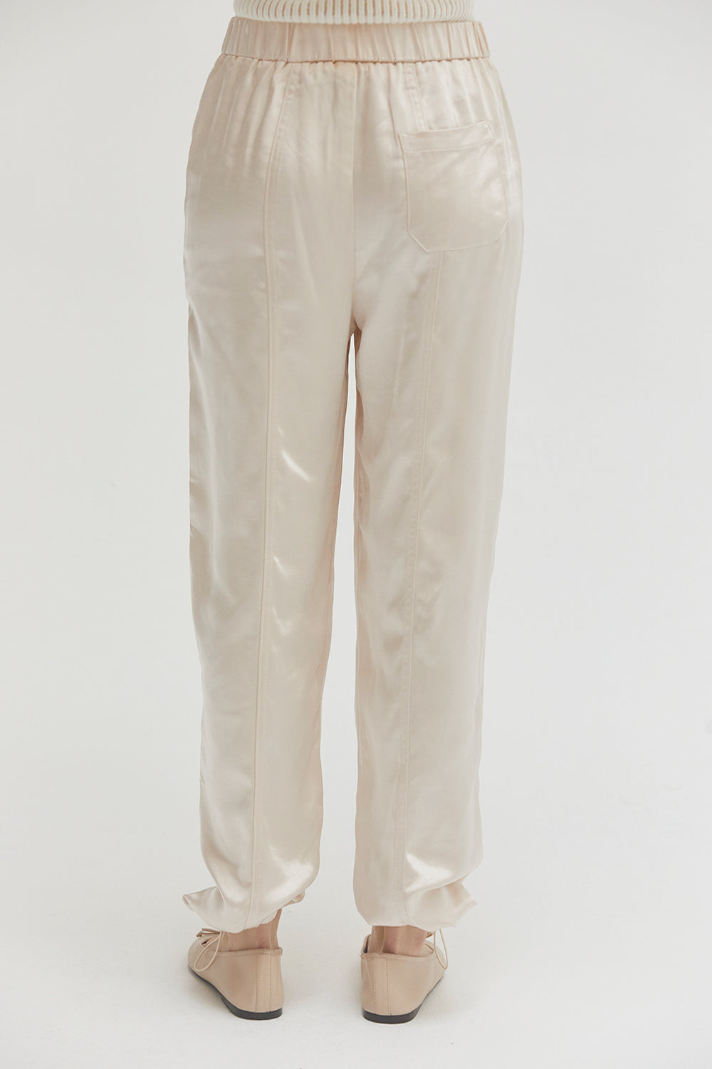 Jordyn Khaki Satin Joggers