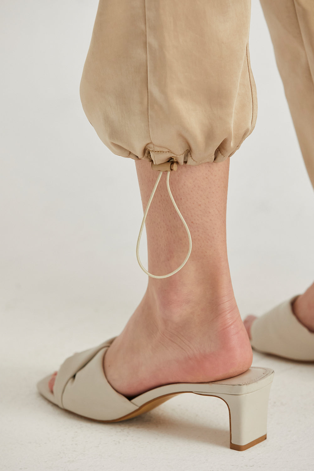 Jordyn Khaki Satin Joggers