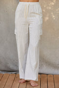 Yanni Easy Wear Pinstripe Straight Leg Pants