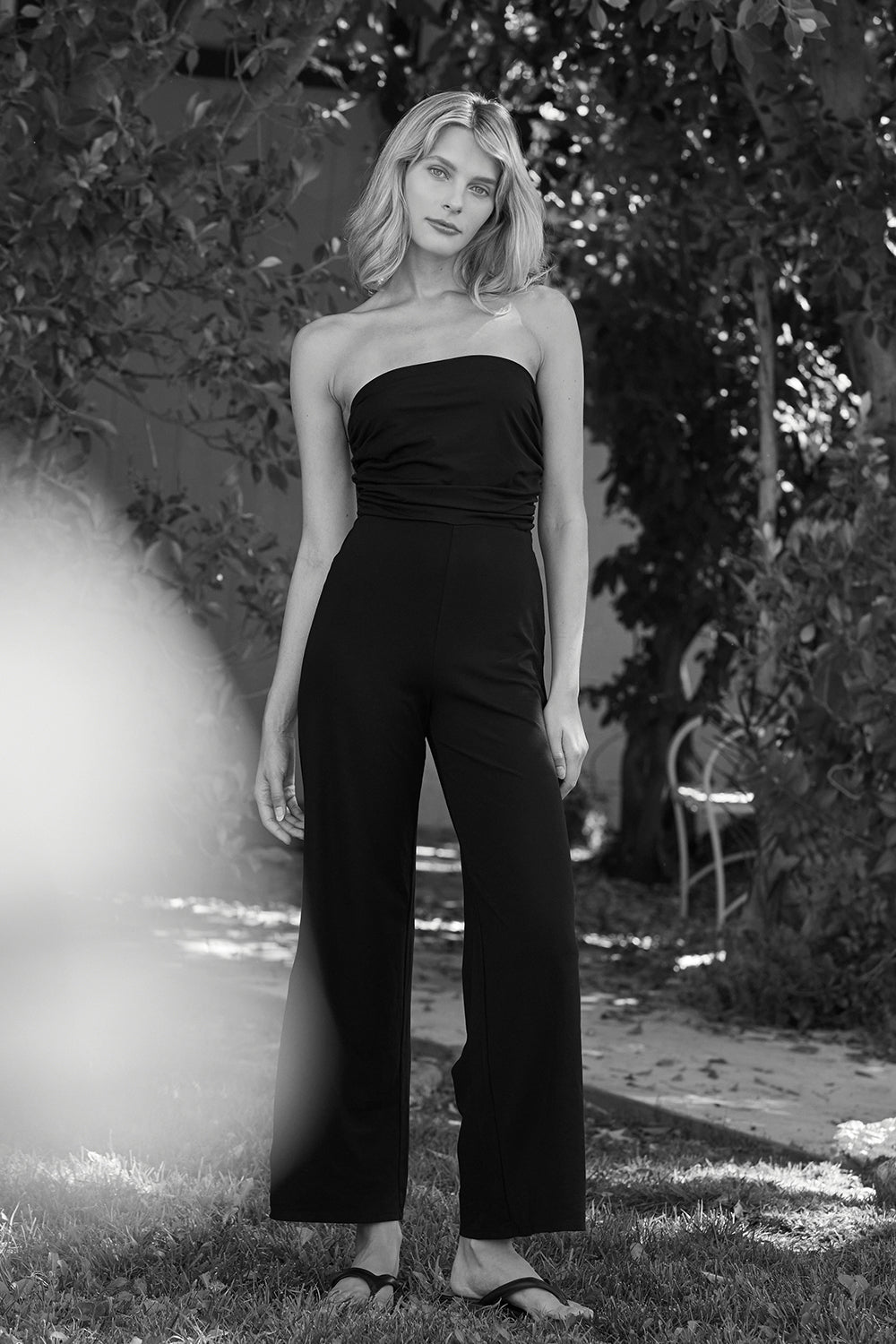 Kaitlyn Straight Neckline Wide Leg Jumpsuit