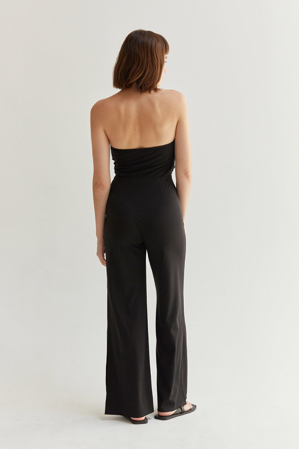 Kaitlyn Straight Neckline Wide Leg Jumpsuit