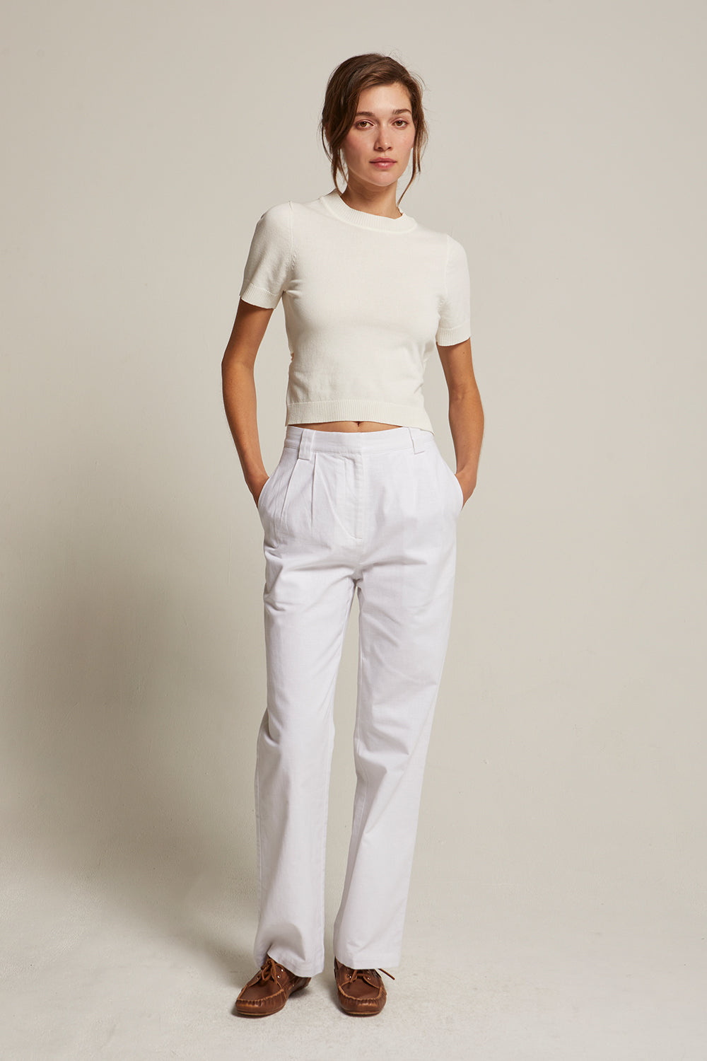 Envie Short Sleeve Tie-Back Knit Top