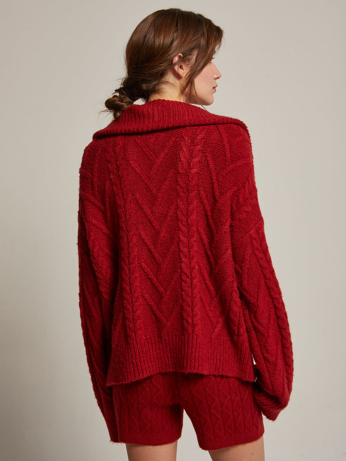 Finley Front Zip Chunky Cable Knit Sweater