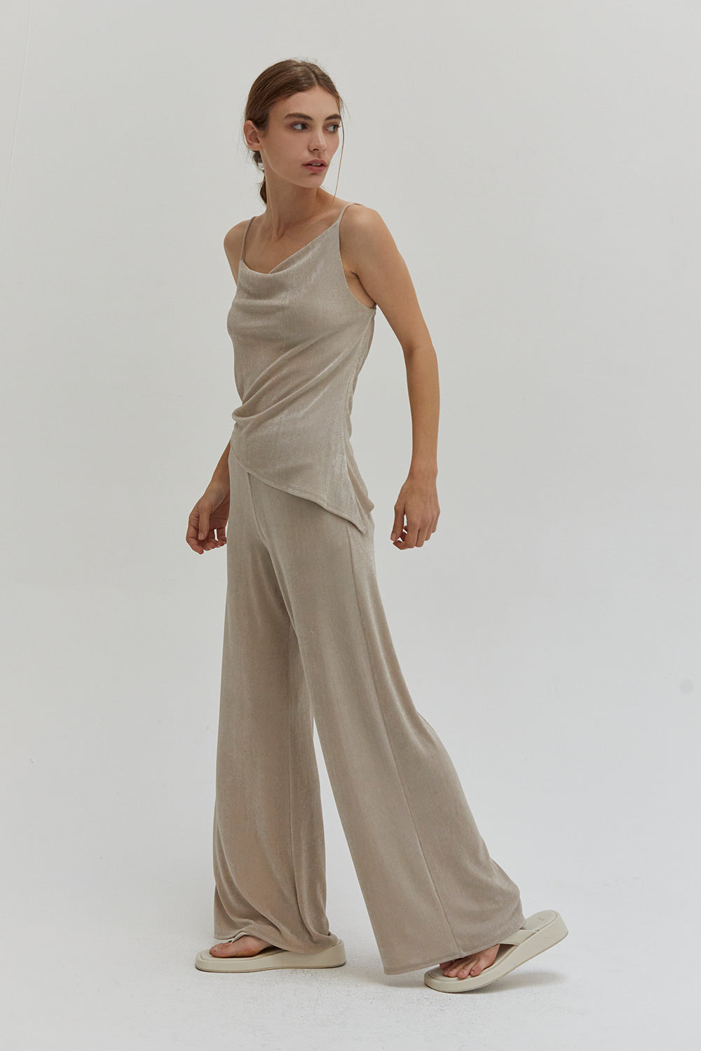 Sophia Cowl Neckline Sleeveless Tank Top