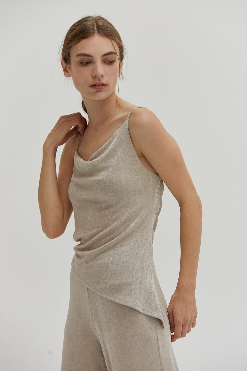 Sophia Cowl Neckline Sleeveless Tank Top