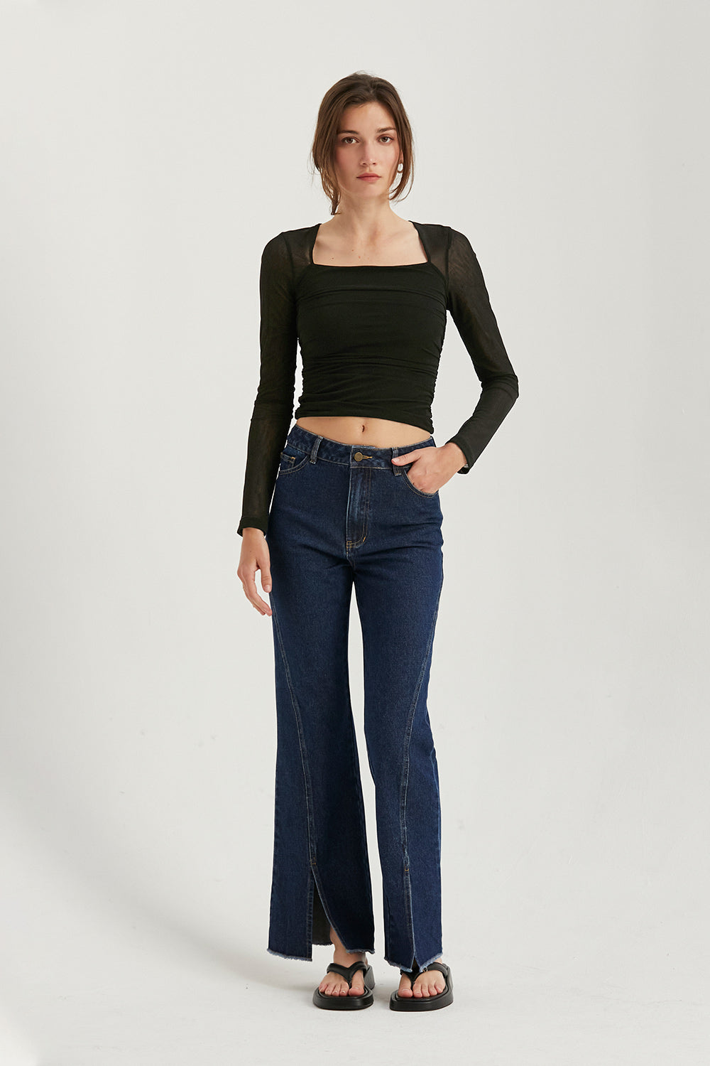 Sasha Square Neckline Mesh Top