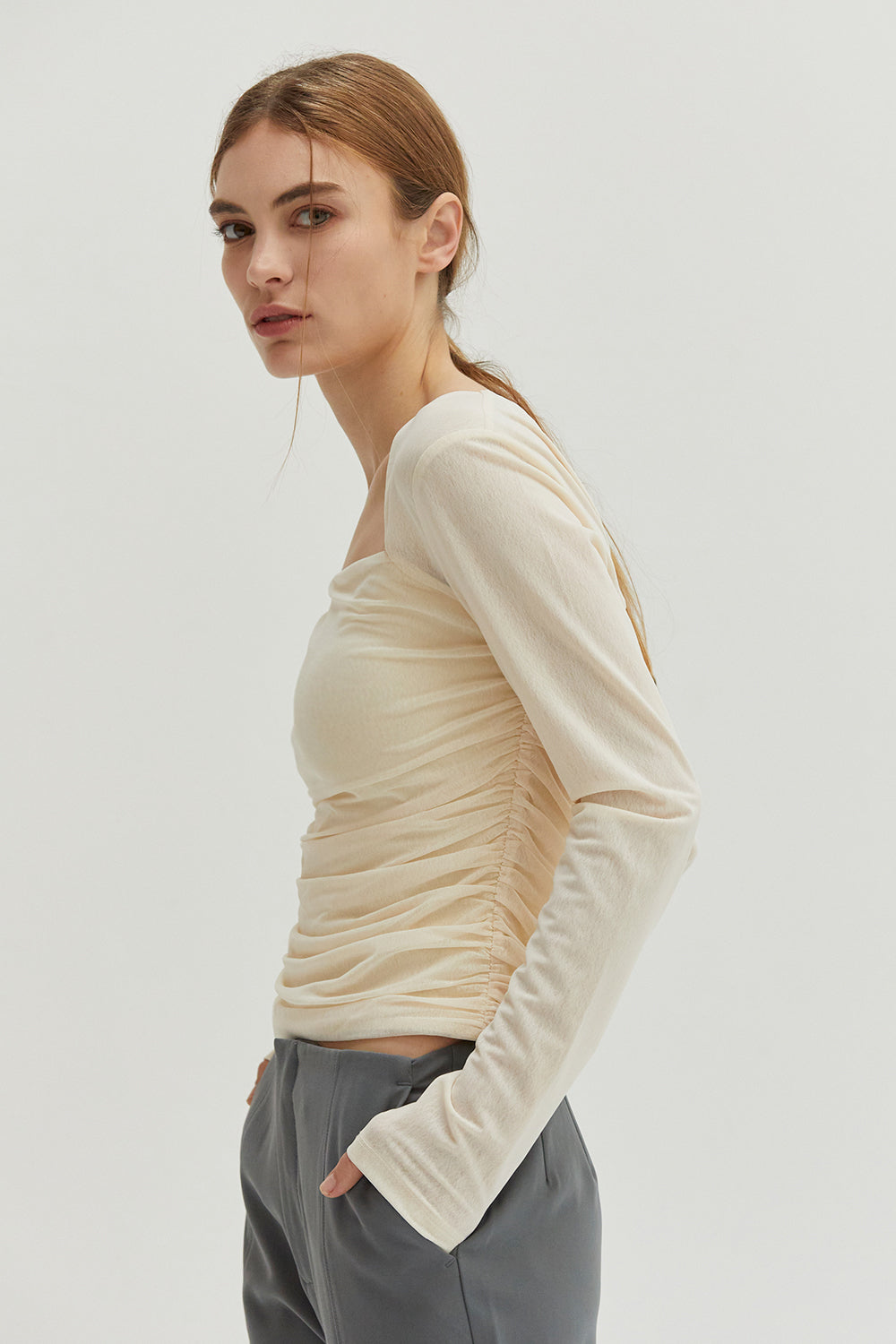 Sasha Square Neckline Mesh Top