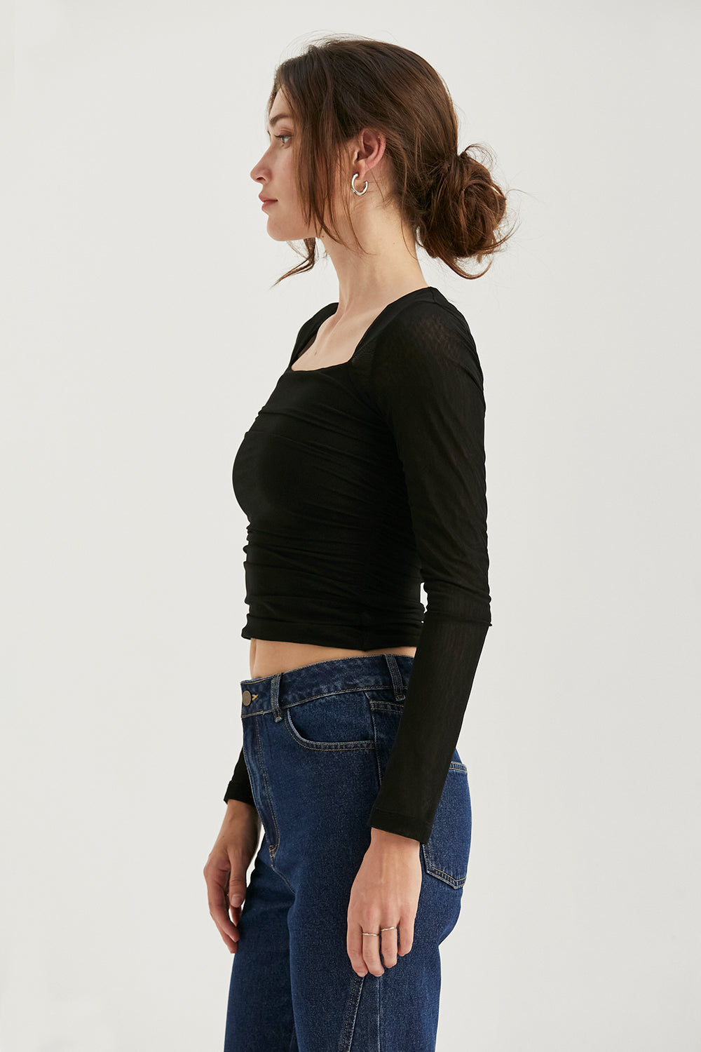 Sasha Square Neckline Mesh Top