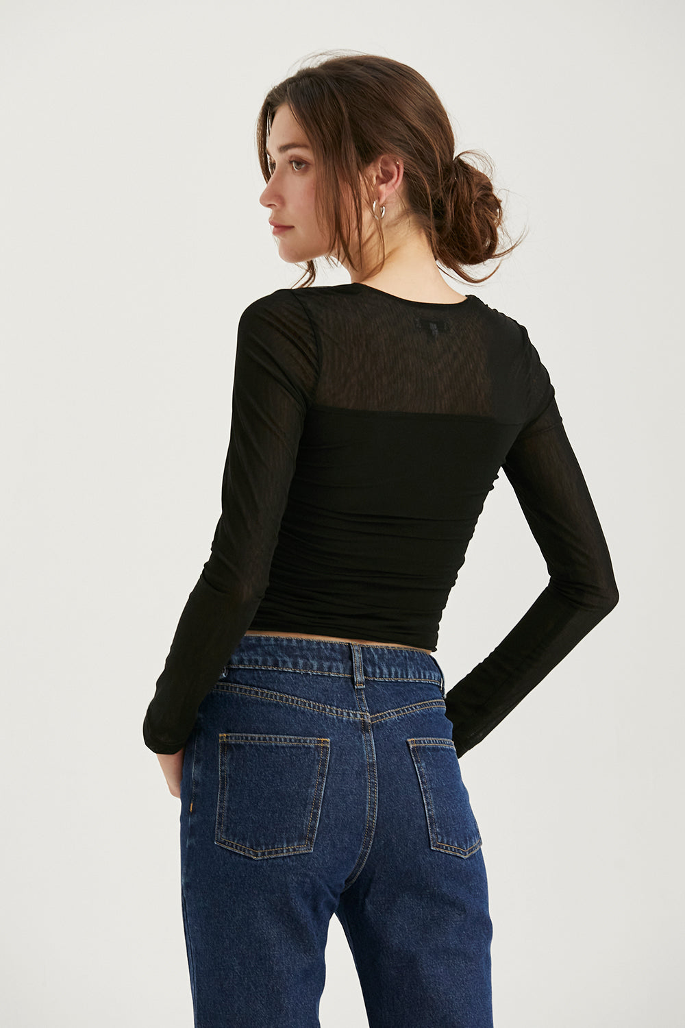 Sasha Square Neckline Mesh Top