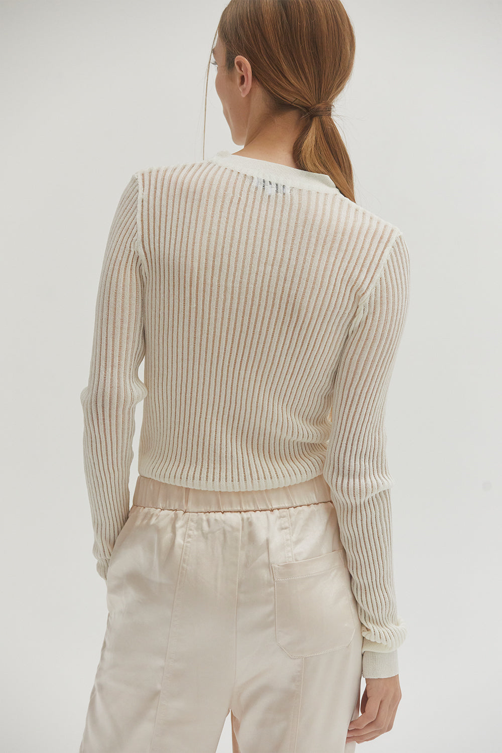 Tina Crew Neck Long Sleeve Slim Fit Knit Top