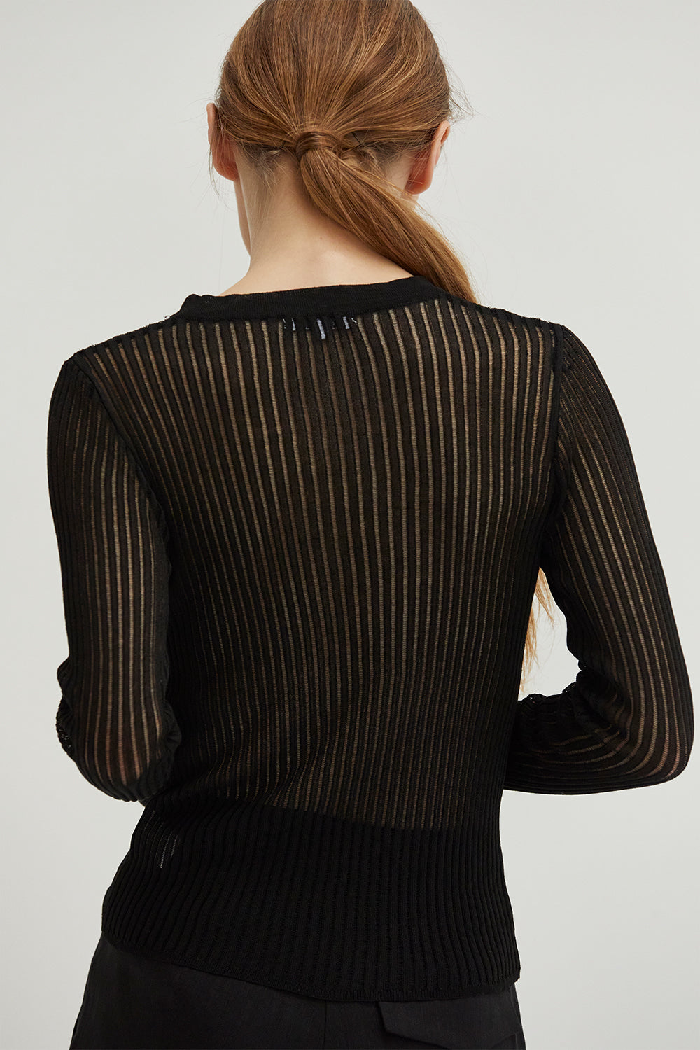 Tina Crew Neck Long Sleeve Slim Fit Knit Top