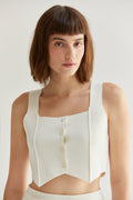 Ivy Square Neckline Cropped Vest Knit Top