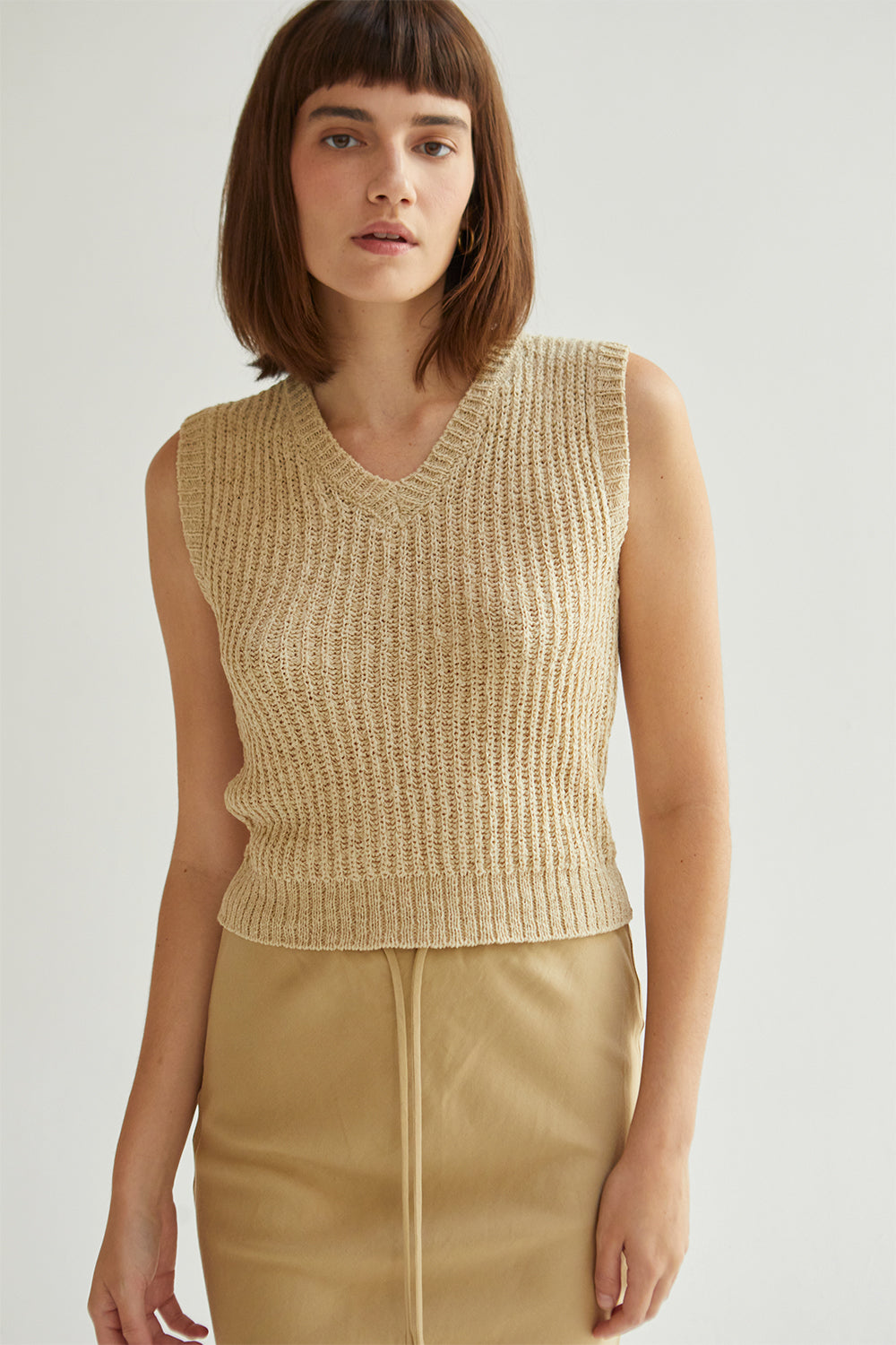 Alicia V-Neckline Sleeveless Knit Top
