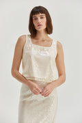 Dani Square Neckline Sequins Top