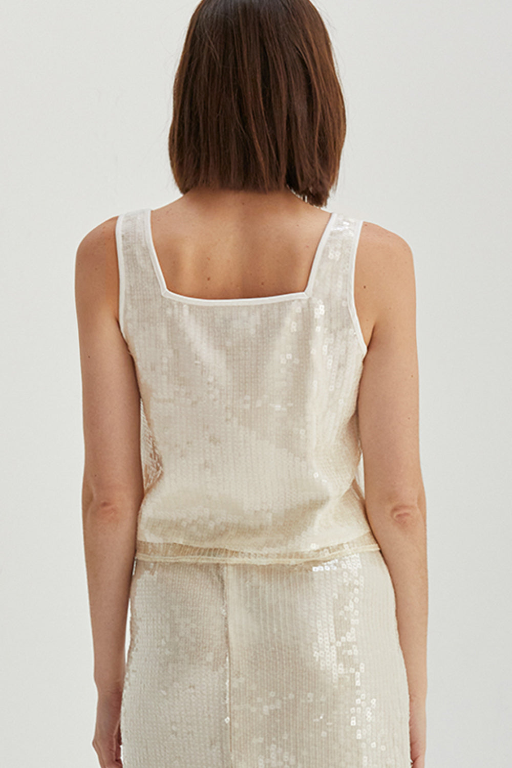 Dani Square Neckline Sequins Top