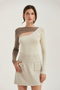 Carly Neckline Long Sleeves Knit Top