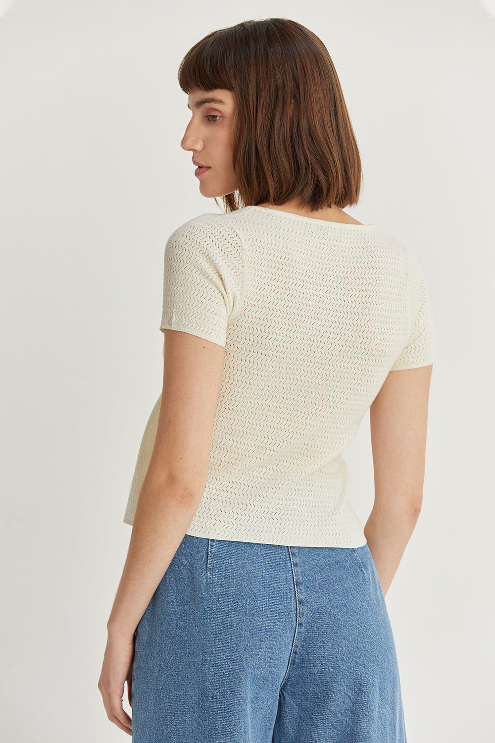 Sia Textured Knit V-Neck Top