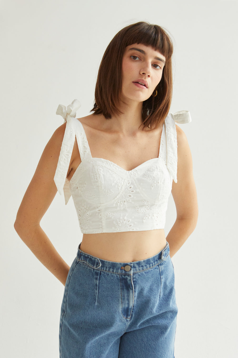 Balia Eyelet Bustier Top