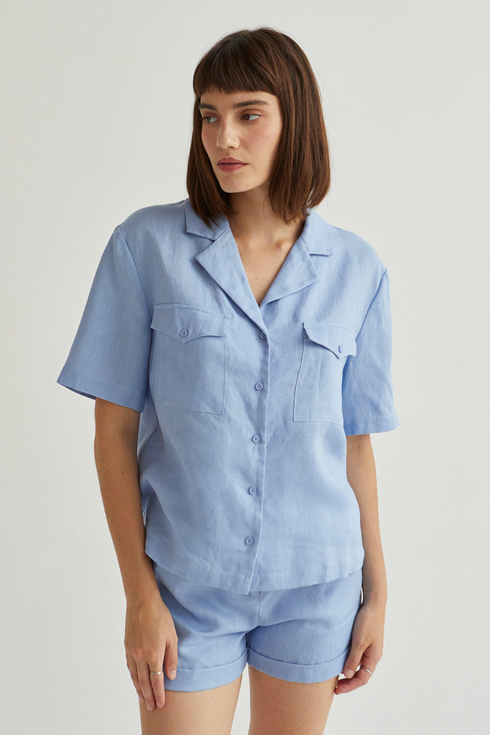 Clara Linen Button Up Top